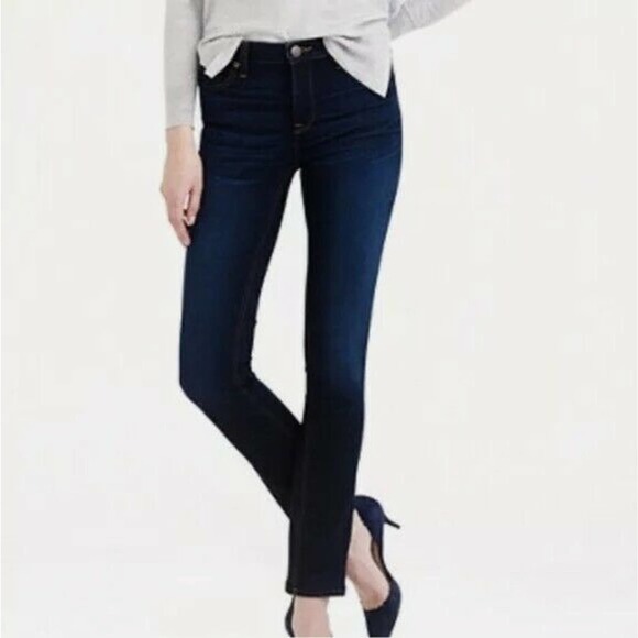 J. Crew Reid Dark Wash Mid Rise Skinny Jeans Size 25 Petite - Picture 1 of 12